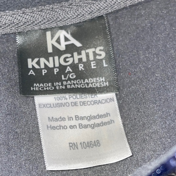 Knight’s Apparel West Virginia Mountaineer 1/4 Zip Fleece Pullover Grey Size Lg - Picture 4 of 5